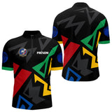 Polo Cadeau Pétanqueur Homme Femme - Équipe Noir Multicolore - Polo Zippé Homme