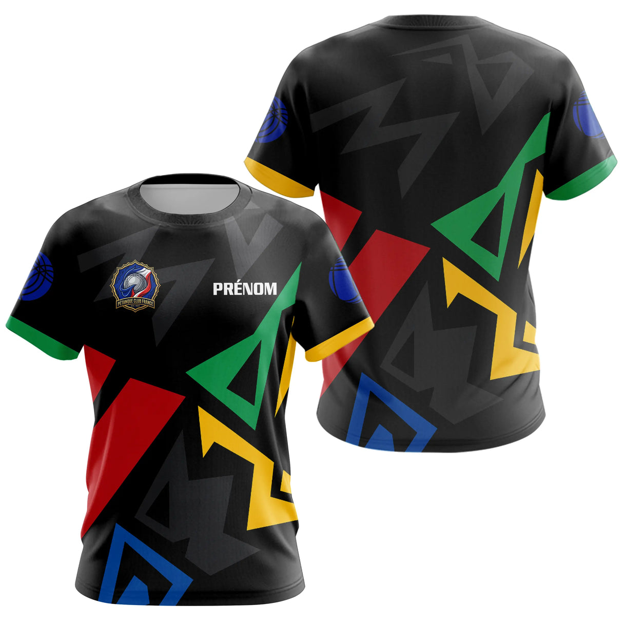 Polo Cadeau Pétanqueur Homme Femme - Équipe Noir Multicolore - T-Shirt Femme