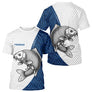 Polo Carpiste Personnalisé - Motif Écailles Bleu Et Blanc - T-Shirt Homme