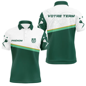 Polo Club Fléchettes Personnalisé – Classique Vert & Blanc - Polo Homme