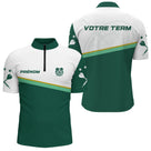 Polo Club Fléchettes Personnalisé – Classique Vert & Blanc - Polo Zippé Homme