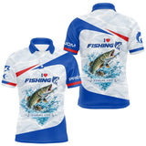 Polo Club Pêcheur Brochet - Personnalisé Nom Bleu Et Blanc - Polo Homme 