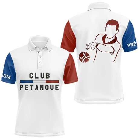 Polo Club Pétanque Homme Femme - Drapeau Français Bouliste - Polo Homme