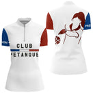 Polo Club Pétanque Homme Femme - Drapeau Français Bouliste - Polo Zippé Femme