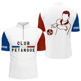 Polo Club Pétanque Homme Femme - Drapeau Français Bouliste - Polo Zippé Homme