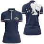 Polo Club Pétanque Homme Femme - Personnalisé Bleu Marine - Polo Zippé Femme
