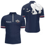 Polo Club Pétanque Homme Femme - Personnalisé Bleu Marine - Polo Zippé Homme