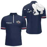 Polo Club Pétanque Homme Femme - Personnalisé Bleu Marine - Polo Zippé Homme