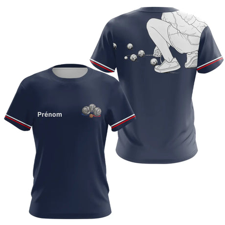 Polo Club Pétanque Homme Femme - Personnalisé Bleu Marine - T-Shirt Femme