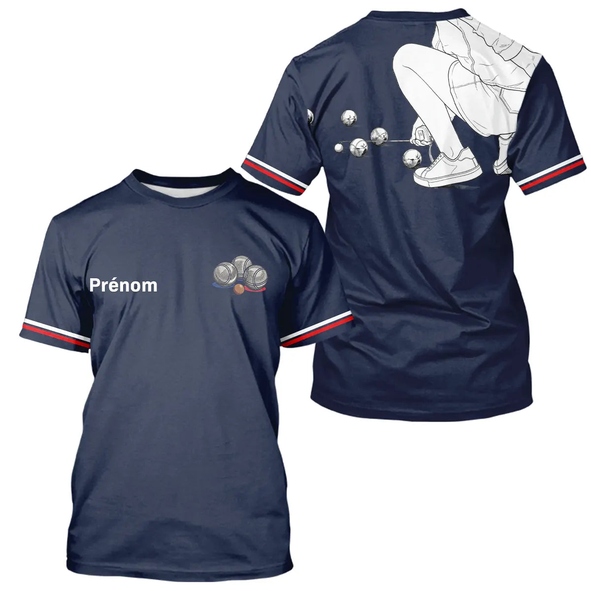 Polo Club Pétanque Homme Femme - Personnalisé Bleu Marine - T-Shirt Homme