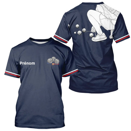 Polo Club Pétanque Homme Femme - Personnalisé Bleu Marine - T-Shirt Homme