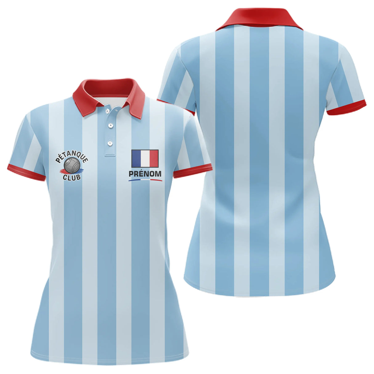 Polo Club Pétanque Homme Femme - Style Drapeau Français - Polo Femme