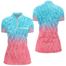 Polo Club Pétanque Homme Femme Gradient - Rose & Bleu Personnalisé - Polo Zippé Femme