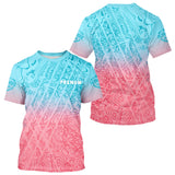 Polo Club Pétanque Homme Femme Gradient - Rose & Bleu Personnalisé - T-Shirt Homme