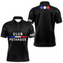 Polo Club Pétanque Noir Personnalisé - Français & Boulistes - Polo Homme