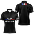 Polo Club Pétanque Noir Personnalisé - Français & Boulistes - Polo Homme