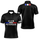 Polo Club Pétanque Noir Personnalisé - Français & Boulistes - Polo Homme