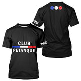 Polo Club Pétanque Noir Personnalisé - Français & Boulistes - T-Shirt Homme