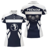 Polo Club Pétanque Personnalisé - Bleu & Blanc Boules - Polo Femme