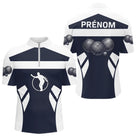 Polo Club Pétanque Personnalisé - Bleu & Blanc Boules - Polo Zippé Homme