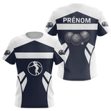 Polo Club Pétanque Personnalisé - Bleu & Blanc Boules - T-Shirt Femme