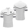 Polo Club Pétanque Personnalisé Blanc Gris - Boules Prénom - Polo Zippé Homme 