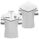 Polo Club Pétanque Personnalisé Blanc Gris - Boules Prénom - Polo Zippé Homme 