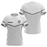 Polo Club Pétanque Personnalisé Blanc Gris - Boules Prénom - T-Shirt Femme