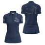 Polo Club Pétanque Sport - Bleu Marine Minimaliste - Polo Zippé Femme