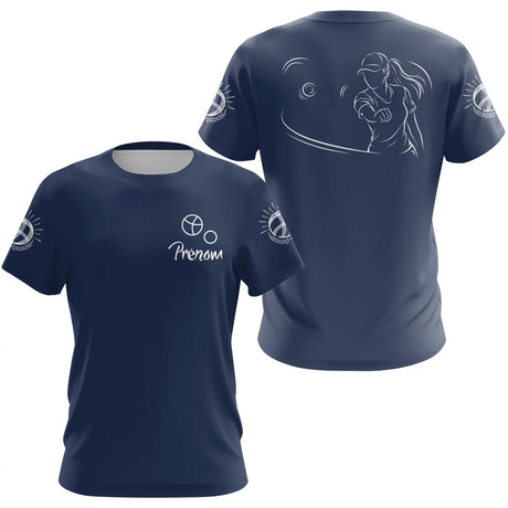 Polo Club Pétanque Sport - Bleu Marine Minimaliste - T-Shirt Femme