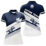 Polo Compétition Équipe Pétanque - Personnalisé Bleu & Blanc - Polo Femme