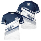 Polo Compétition Équipe Pétanque - Personnalisé Bleu & Blanc - T-Shirt Homme