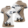 Polo Concours Pétanque Personnalisé - Équipe Beige & Bleu Navy - Polo Femme