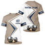 Polo Concours Pétanque Personnalisé - Équipe Beige & Bleu Navy - T-Shirt Homme