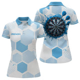 Polo Darts Bleu & Blanc Hexagone - Homem Femme Personnalisé - Polo Femme