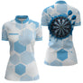 Polo Darts Bleu & Blanc Hexagone - Homem Femme Personnalisé - Polo Zippé Homme