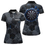 Polo Darts Bleu & Gris Hexagone - Homem Femme Personnalisé - Polo Femme