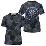 Polo Darts Bleu & Gris Hexagone - Homem Femme Personnalisé - T-Shirt Homme