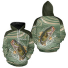 Polo De Pêche Personnalisé - Motif Bass Vert - Hoodie Homme