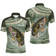 Polo De Pêche Personnalisé - Motif Bass Vert - Polo Homme