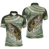 Polo De Pêche Personnalisé - Motif Bass Vert - Polo Homme