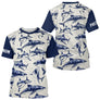 Polo De Pêche Requin Bleu - Long Sleeve Fishing Marin - T-Shirt Homme