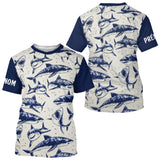 Polo De Pêche Requin Bleu - Long Sleeve Fishing Marin - T-Shirt Homme