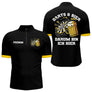 Polo Fléchette & Bière Personnalisé - Motif Cible Apéro Noir - Polo Zippé Homme