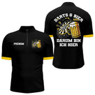 Polo Fléchette & Bière Personnalisé - Motif Cible Apéro Noir - Polo Zippé Homme