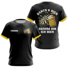 Polo Fléchette & Bière Personnalisé - Motif Cible Apéro Noir - T-Shirt Femme