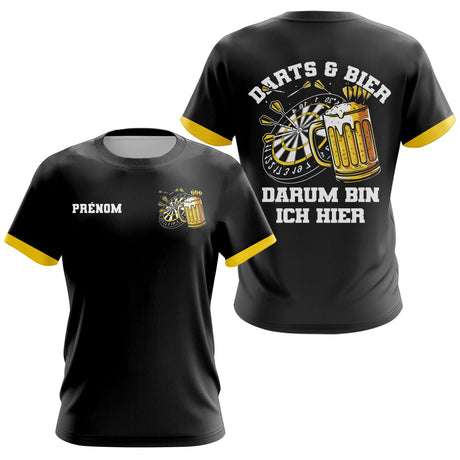 Polo Fléchette & Bière Personnalisé - Motif Cible Apéro Noir - T-Shirt Femme
