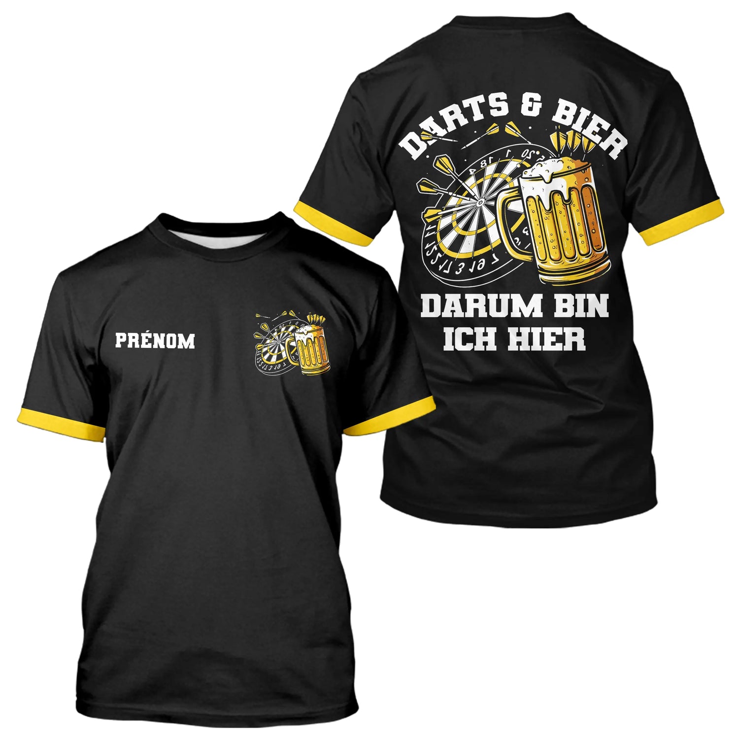 Polo Fléchette & Bière Personnalisé - Motif Cible Apéro Noir - T-Shirt Homme