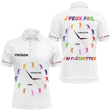 Polo Fléchette Homme Femme Blanc - J'peux Pas J'ai - Polo Homme