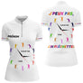 Polo Fléchette Homme Femme Blanc - J'peux Pas J'ai - Polo Zippé Femme